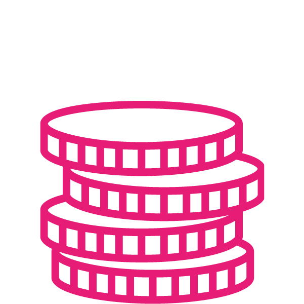 pink coins icon