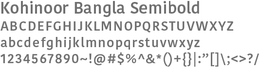 kohinoor bangla semibold font