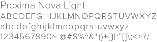 proxima nova light font